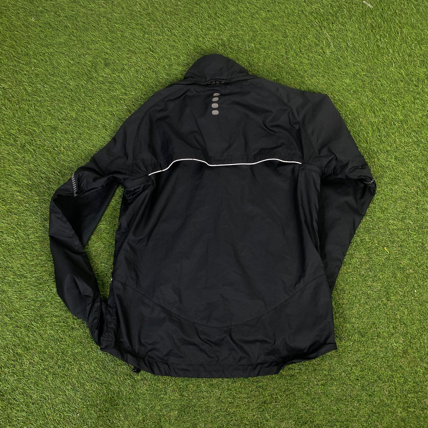 00s Nike Piping Windbreaker Jacket + Joggers Set Black Small