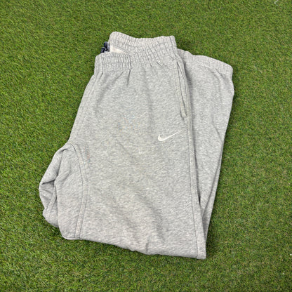 00s Nike Wide Leg Cotton Joggers Grey Medium