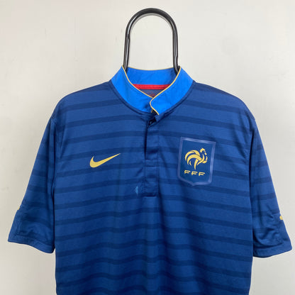 00s Nike France Football Shirt T-Shirt Blue Large