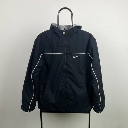 00s Nike Reversible Piping Fleece Coat Jacket Black Small