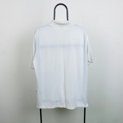 90s Adidas Polo Shirt T-Shirt White Large