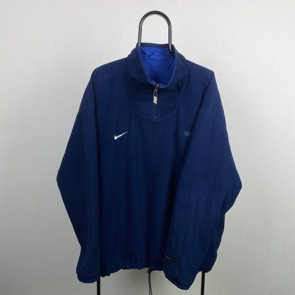 00s Nike Reversible Fleece Coat Jacket Blue XL