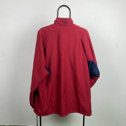 00s Nike Barcelona Reversible Fleece Coat Jacket Red Blue XL