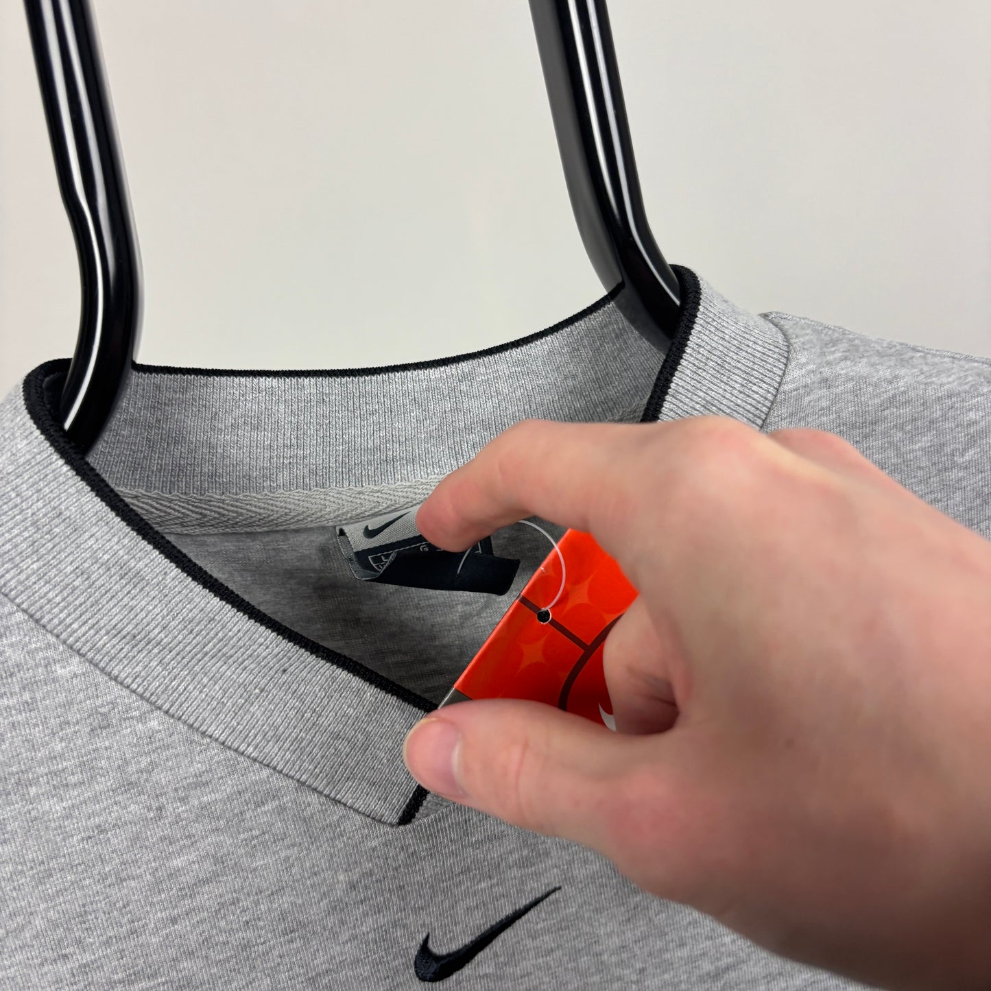 00s Nike Centre Swoosh T-Shirt Grey XS