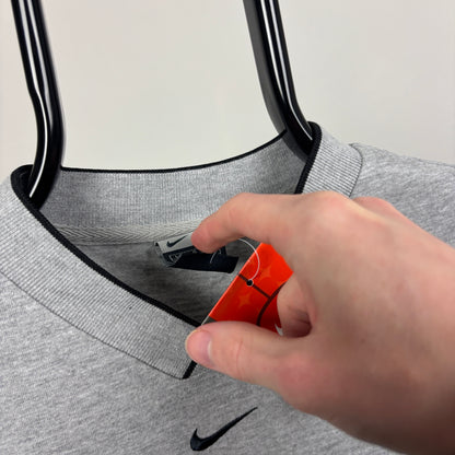 00s Nike Centre Swoosh T-Shirt Grey XS