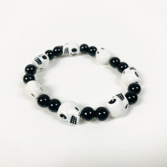 Retro Skull Bracelet Black & White