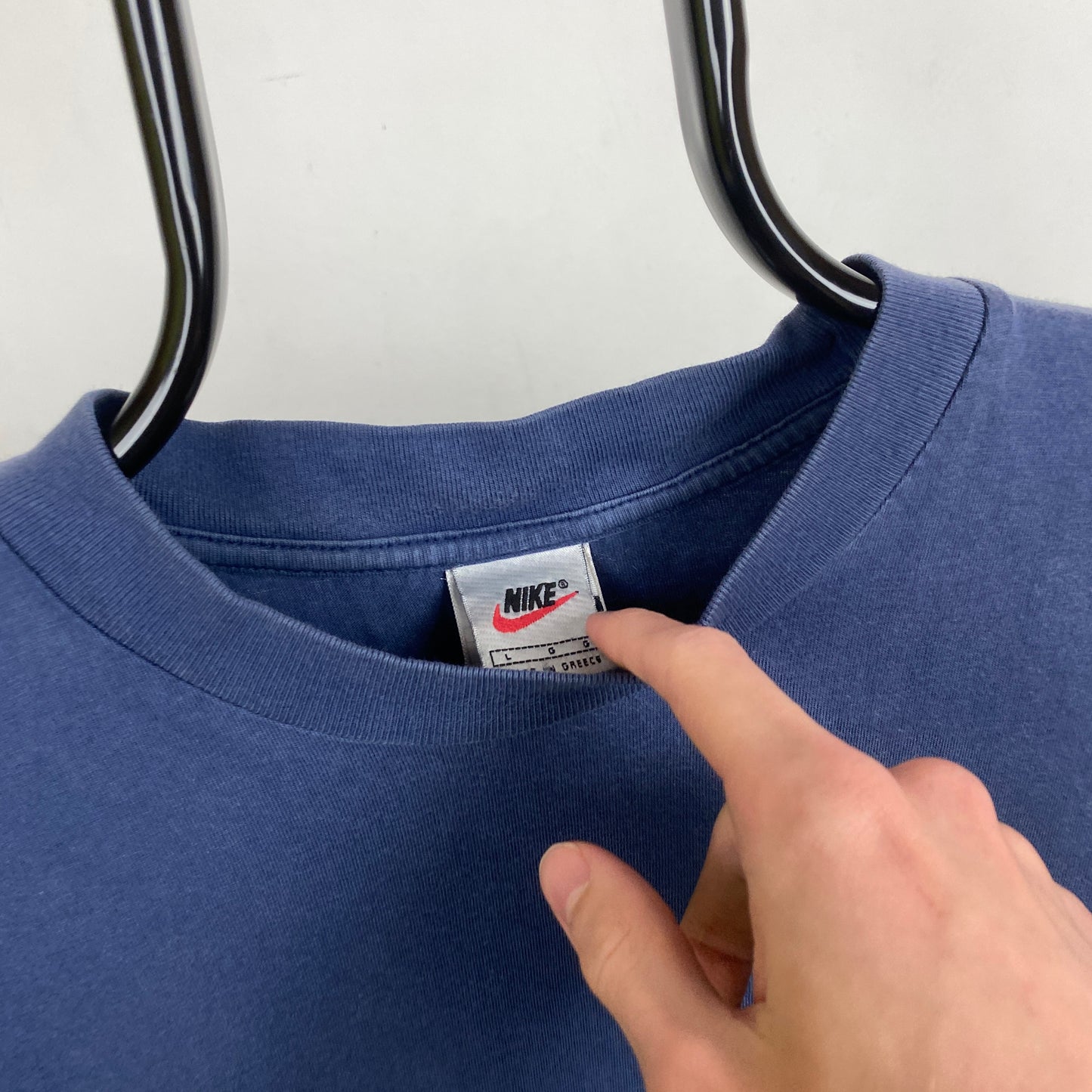 90s Nike Swoosh T-Shirt Blue Large