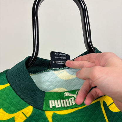 90s Puma Leeds United Football Sweatshirt Green Large