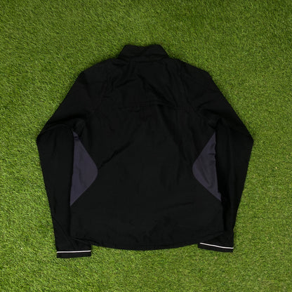 00s Nike Windbreaker Jacket + Joggers Set Black Small