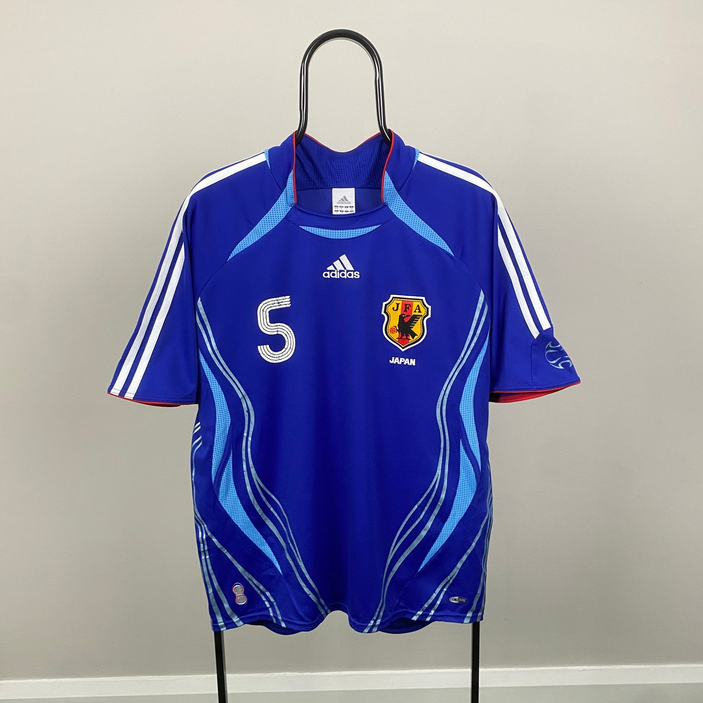 00s Adidas Japan Football Shirt T-Shirt Blue Medium