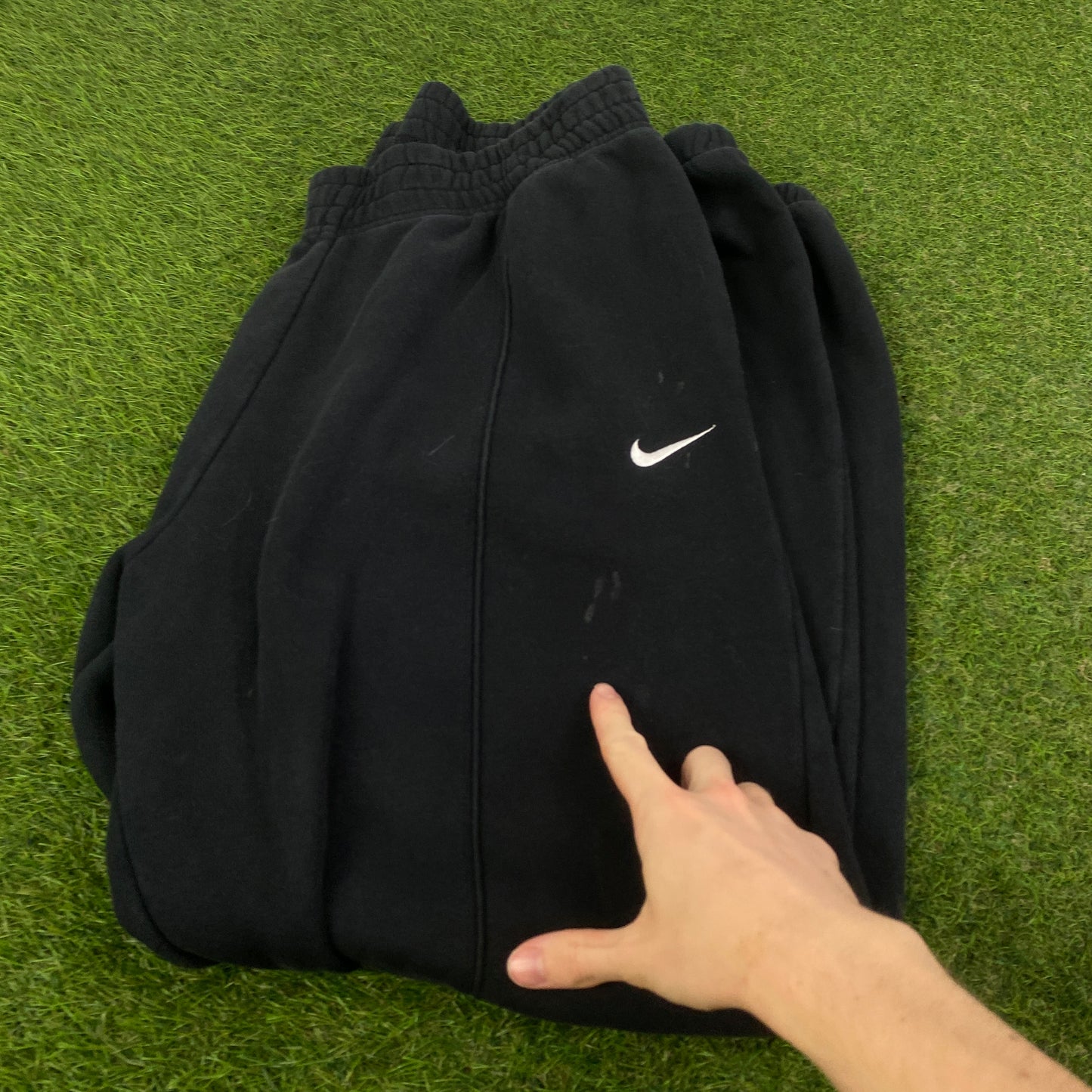 00s Nike Wide Leg Cotton Joggers Black Large