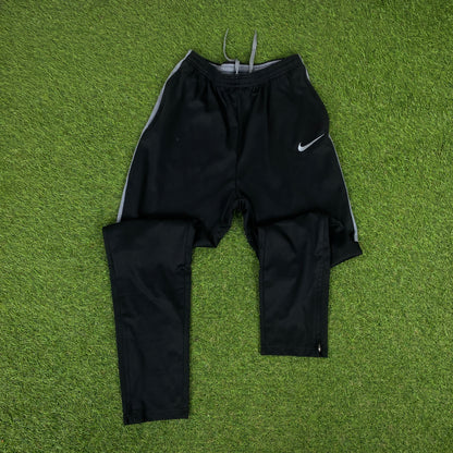 00s Nike Dri-Fit Tracksuit Jacket + Joggers Set Black Small