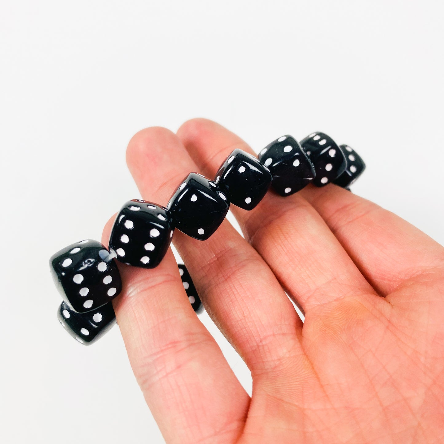 Retro Dice Bracelet Necklace Chain Black