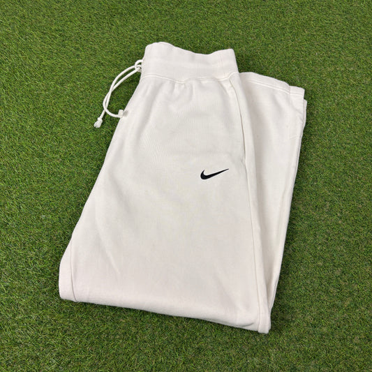 00s Nike Wide Leg Cotton Joggers White Large