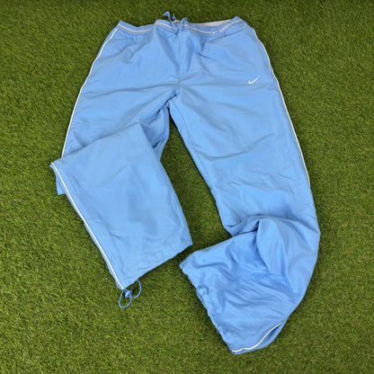 00s Nike Piping Tracksuit Jacket + Joggers Set Blue Large