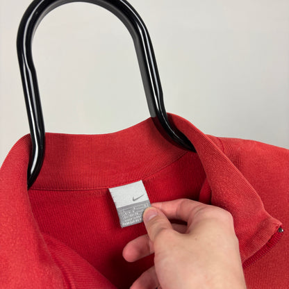 90s Nike 1/4 Zip Sweatshirt Red XS