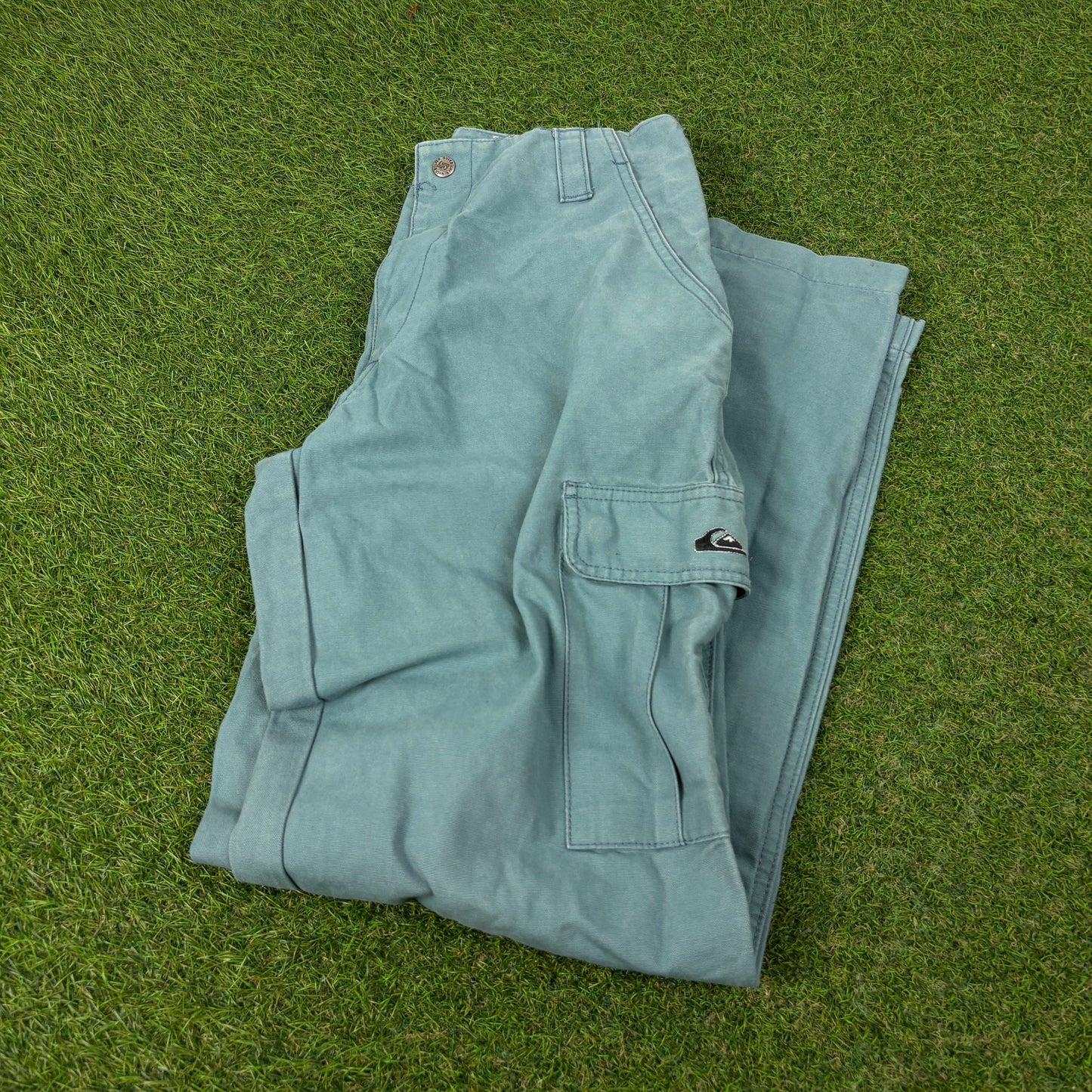 90s Quiksilver Cargo Trousers Joggers Blue XS