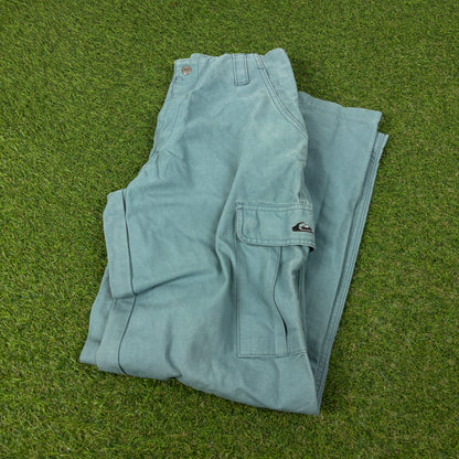 90s Quiksilver Cargo Trousers Joggers Blue XS