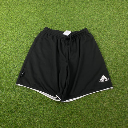 00s Adidas Football Shorts Black Medium