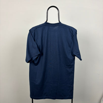 00s Nike Metallic Logo T-Shirt Blue Medium