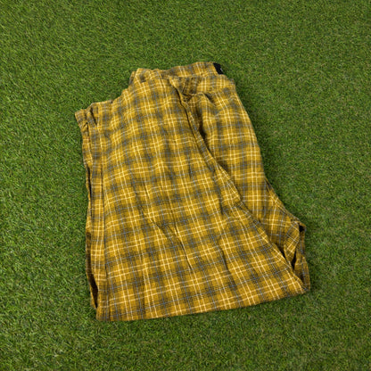 00s Stussy Plaid Cropped Trousers Joggers Yellow Women’s Medium
