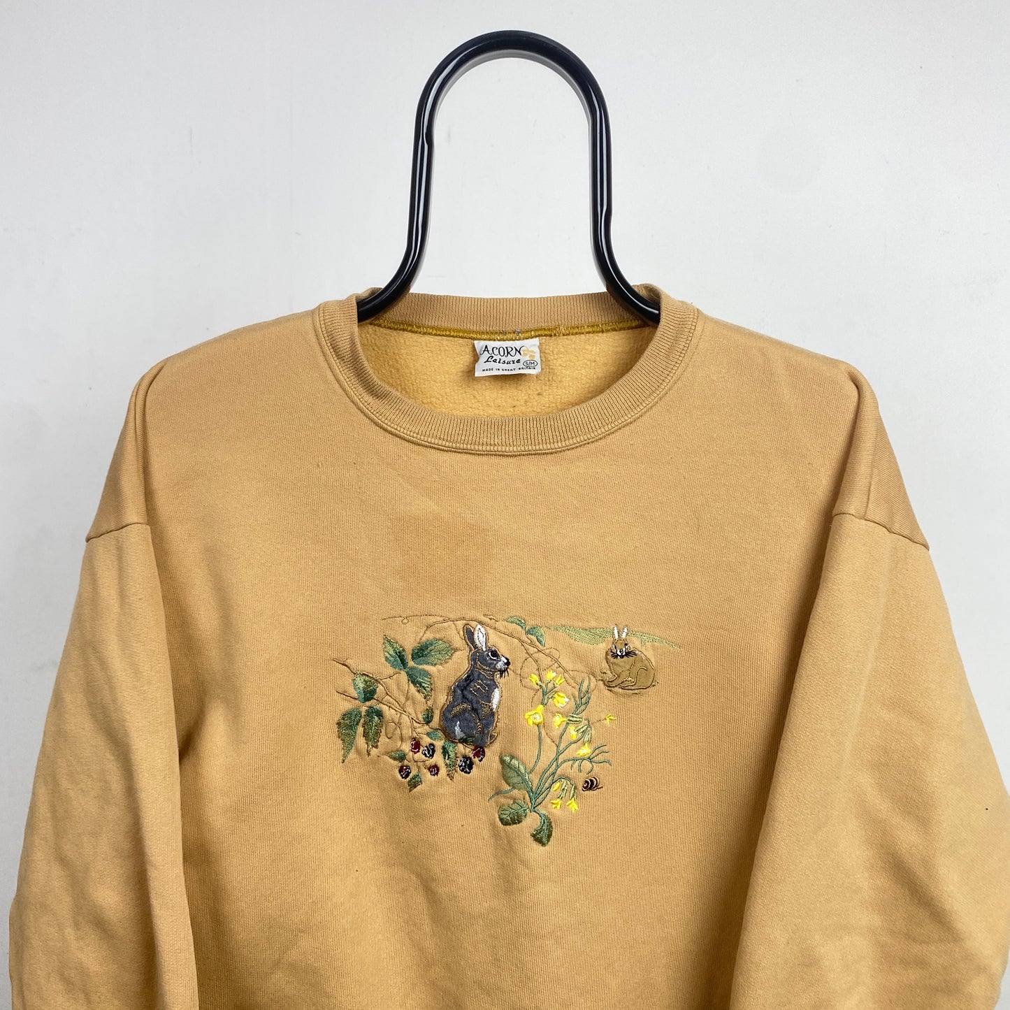 Retro 90s Rabbit Sweatshirt Brown Small