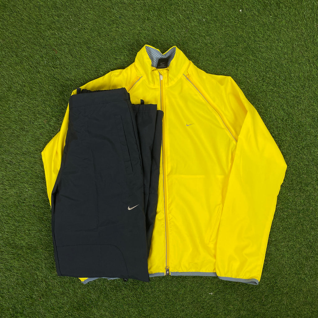 00s Nike Tracksuit Jacket + Joggers Set Yellow Large