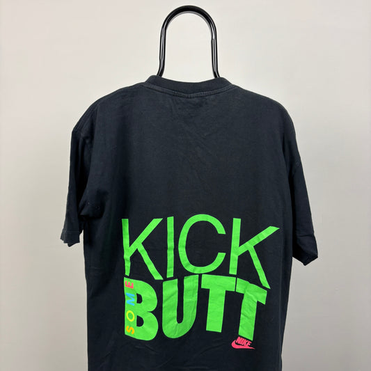 90s Nike Kick Butt T-Shirt Black Large