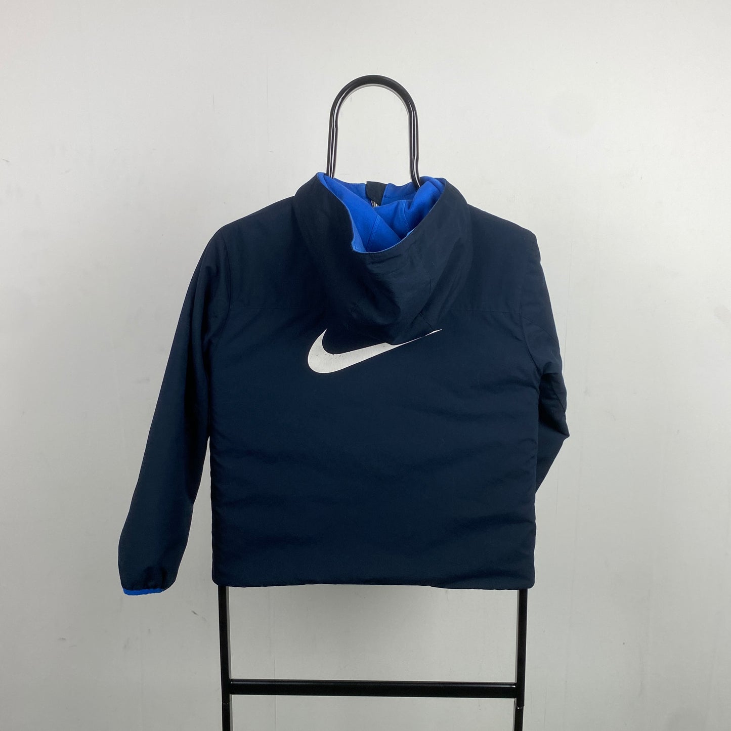 00s Nike Reversible Piping Fleece Coat Jacket Blue XS