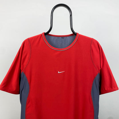 00s Nike Centre Swoosh T-Shirt Red Large