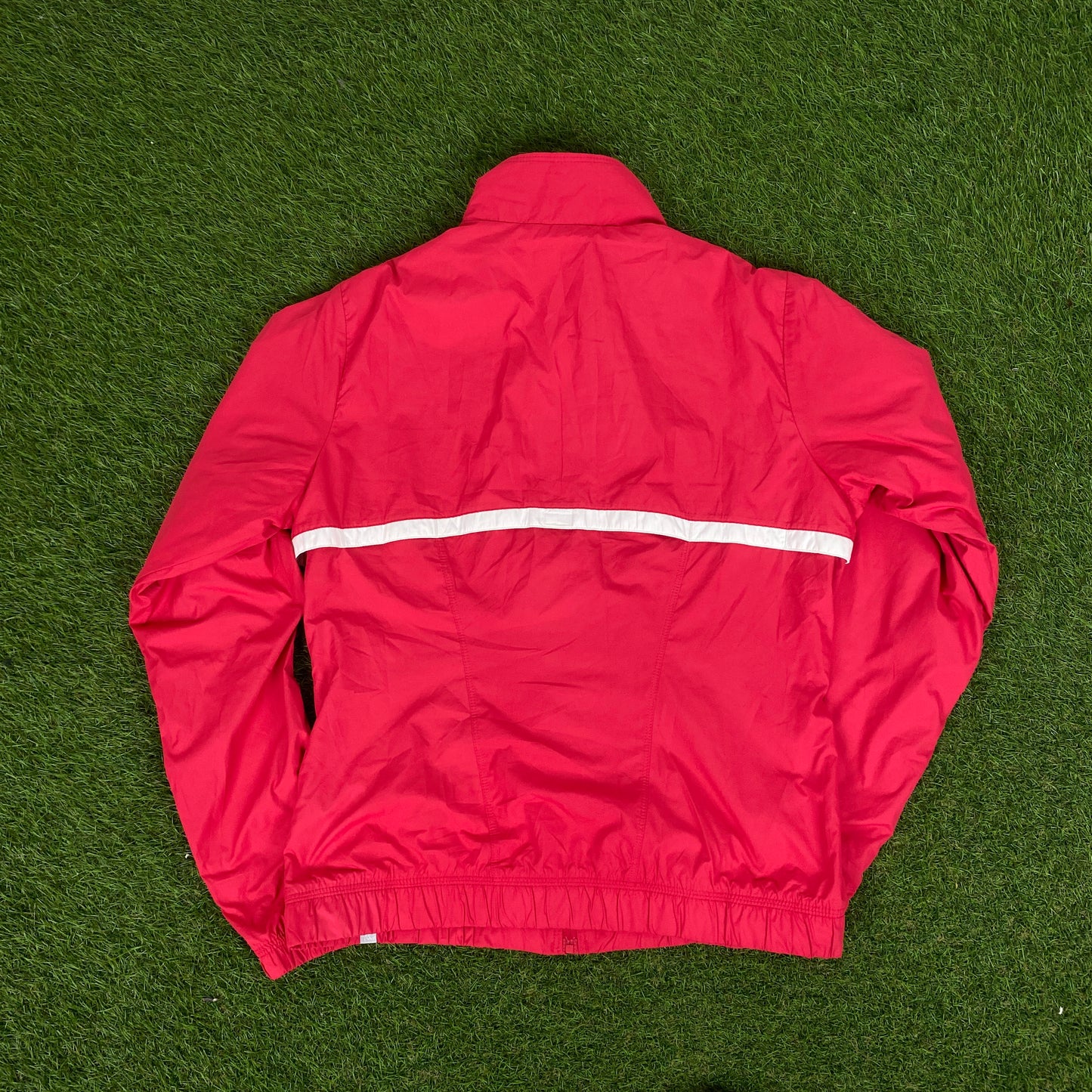 00s Nike Piping Windbreaker Jacket + Joggers Set Red Medium