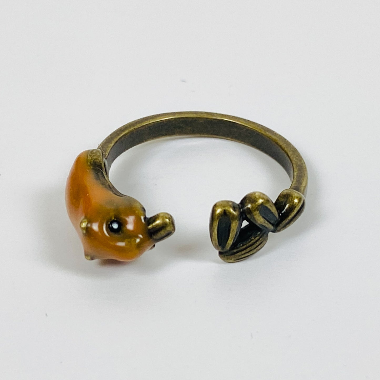 Retro Adjustable Hamster Ring Silver