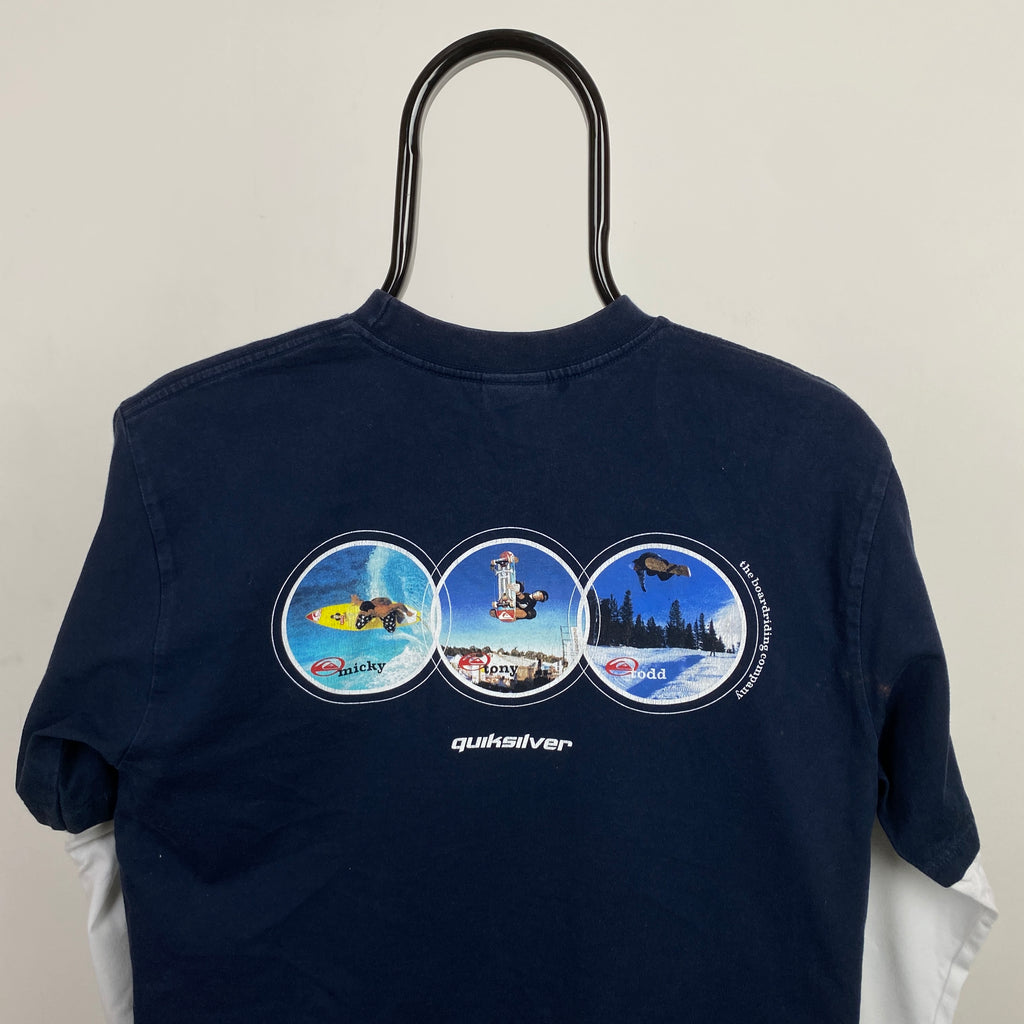 Retro Quiksilver Skate T-Shirt Blue XS