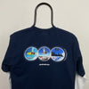 Retro Quiksilver Skate T-Shirt Blue XS