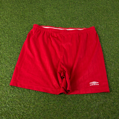 00s Umbro Football Shorts Red Large