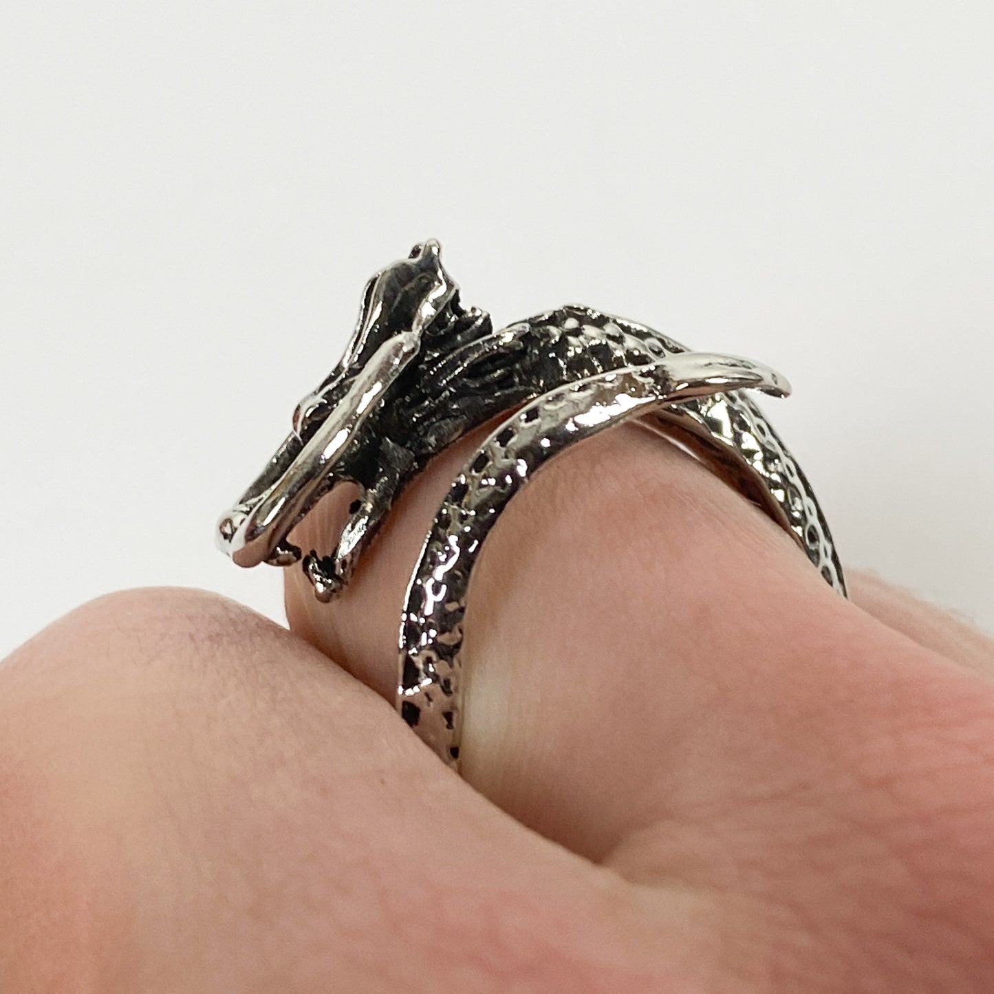 Retro Adjustable Snake Ring Silver