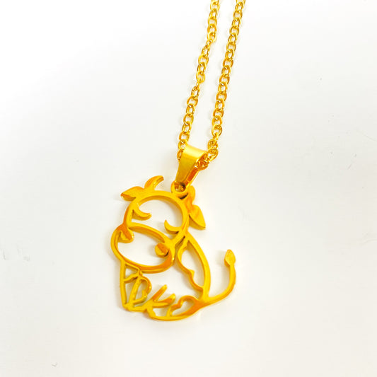 Retro Cow Necklace Chain Gold