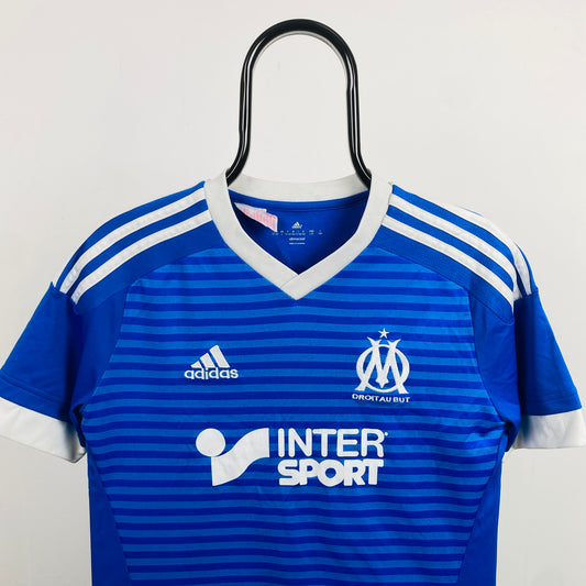 00s Adidas Olympic Marseille Football Shirt T-Shirt Blue XS