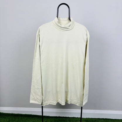 00s Nike Roll Neck Sweatshirt Brown XL