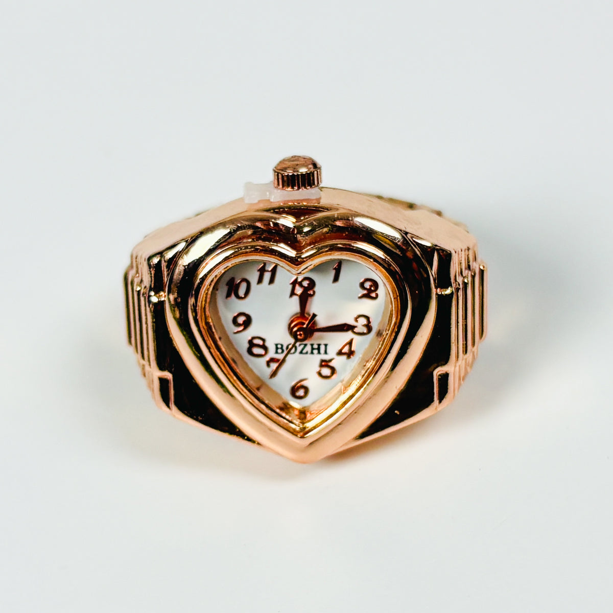 Vintage Heart Watch Ring Rose Gold