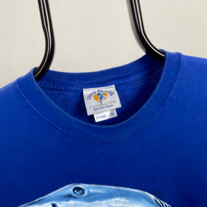 Retro 90s Loro Parque Shark T-Shirt Blue XL