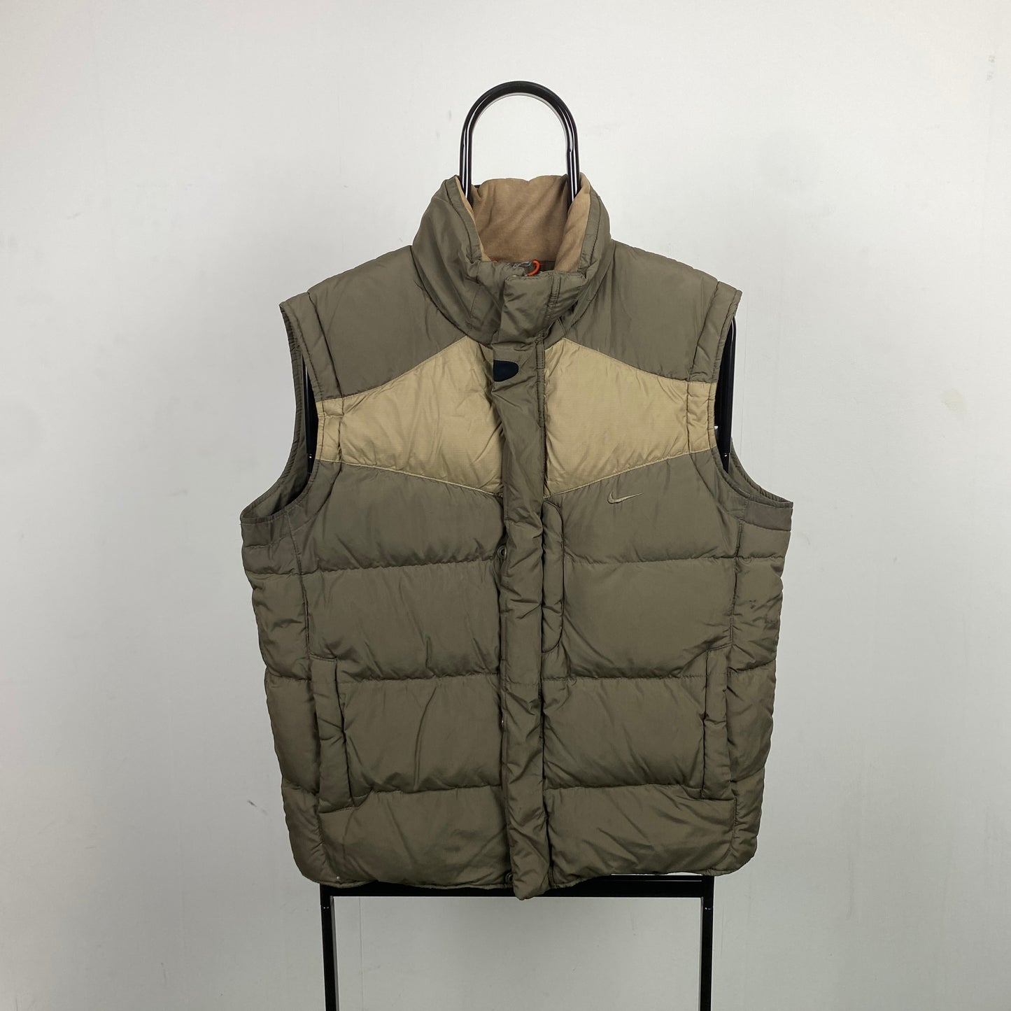 00s Nike Puffer Gilet Jacket Brown Large