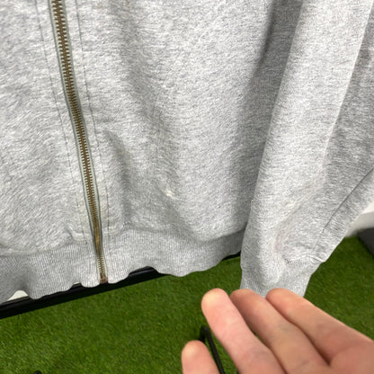 00s Nike Zip Up Hoodie Grey Large