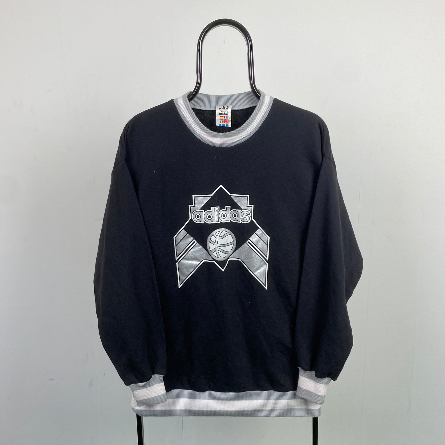 90s Adidas Sweatshirt Black Small