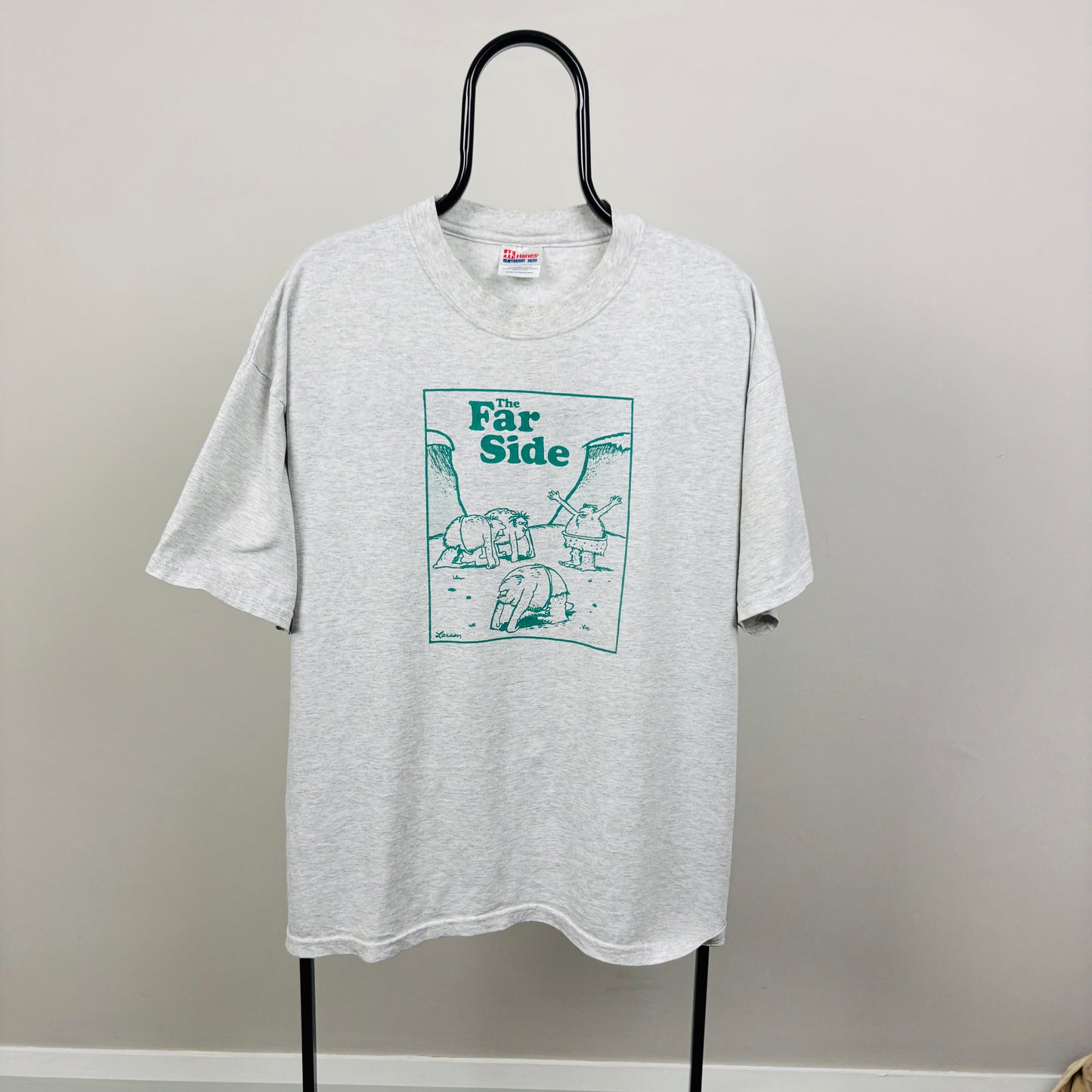 90s The Far Side Hanes T-Shirt Grey XL