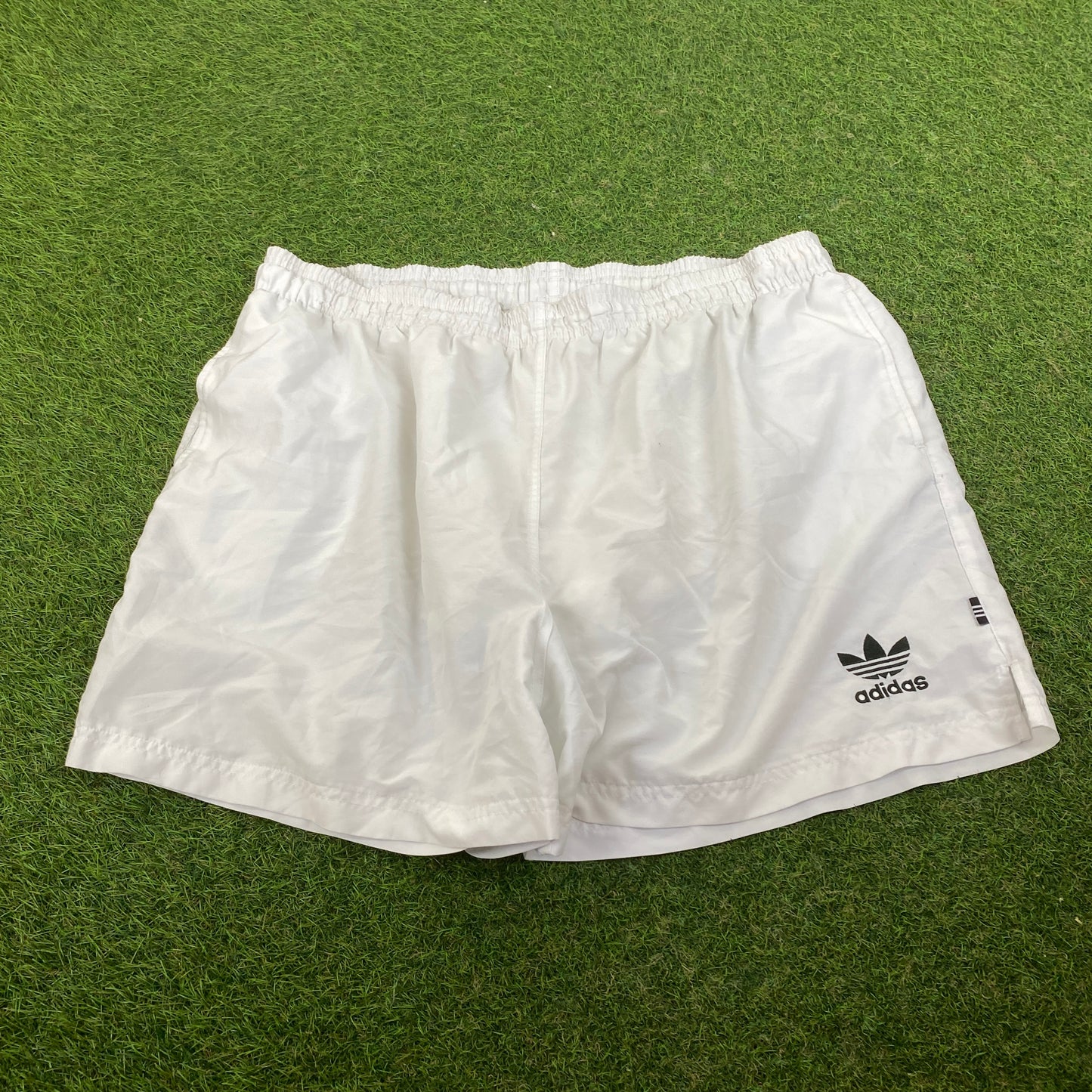90s Adidas Trefoil Shorts White Large