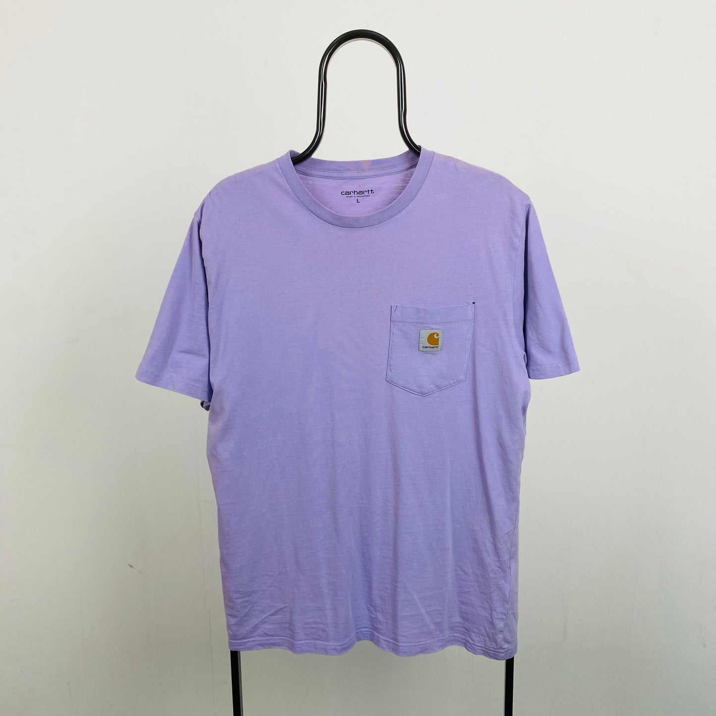 Retro Carhartt Pocket T-Shirt Purple Large