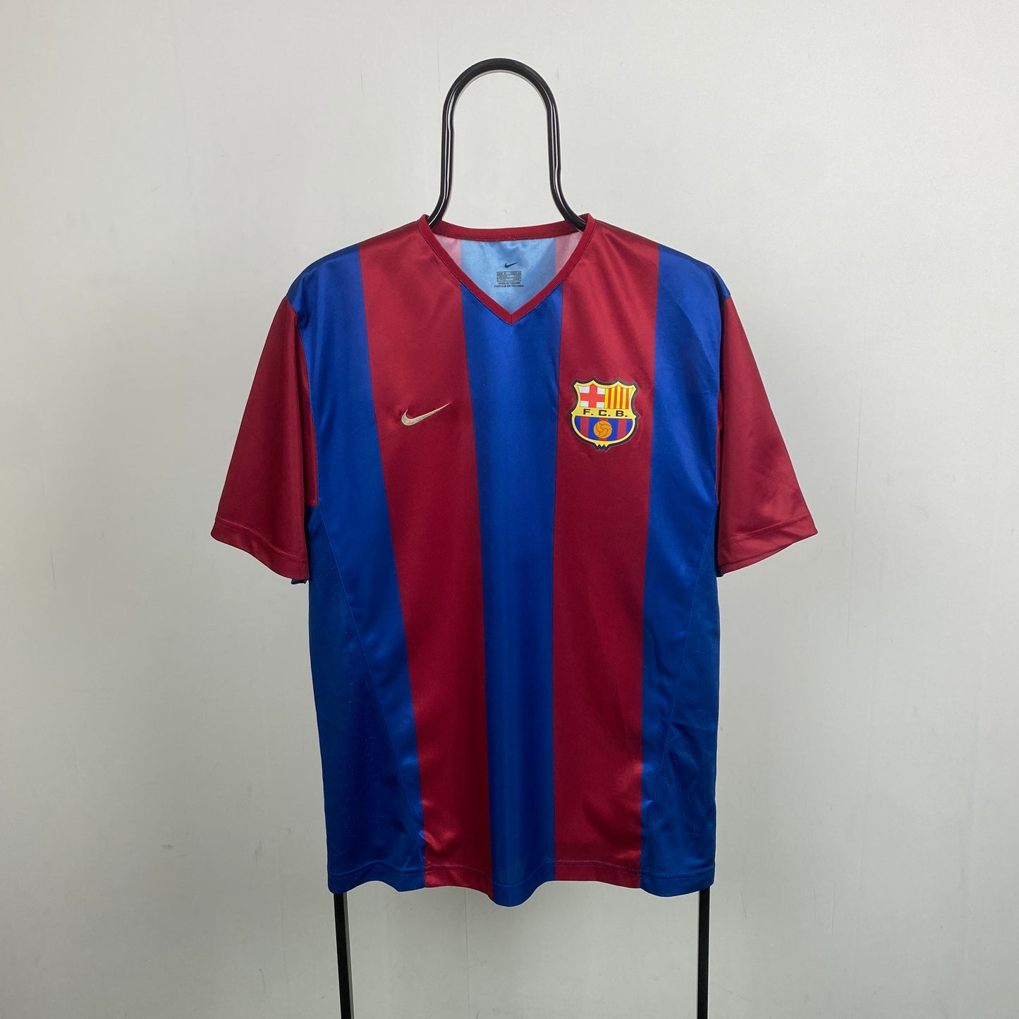 90s Nike Barcelona Football Shirt T-Shirt Red Medium