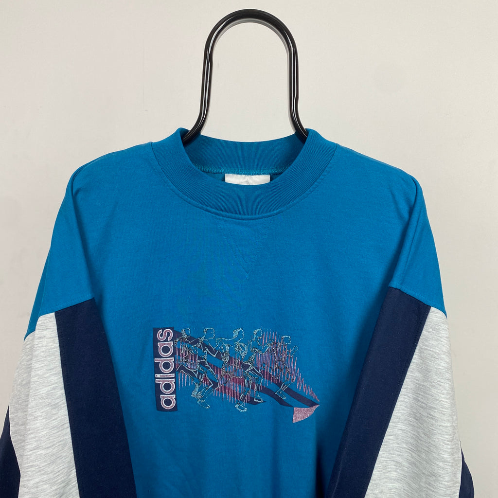90s Adidas Sweatshirt Blue Large