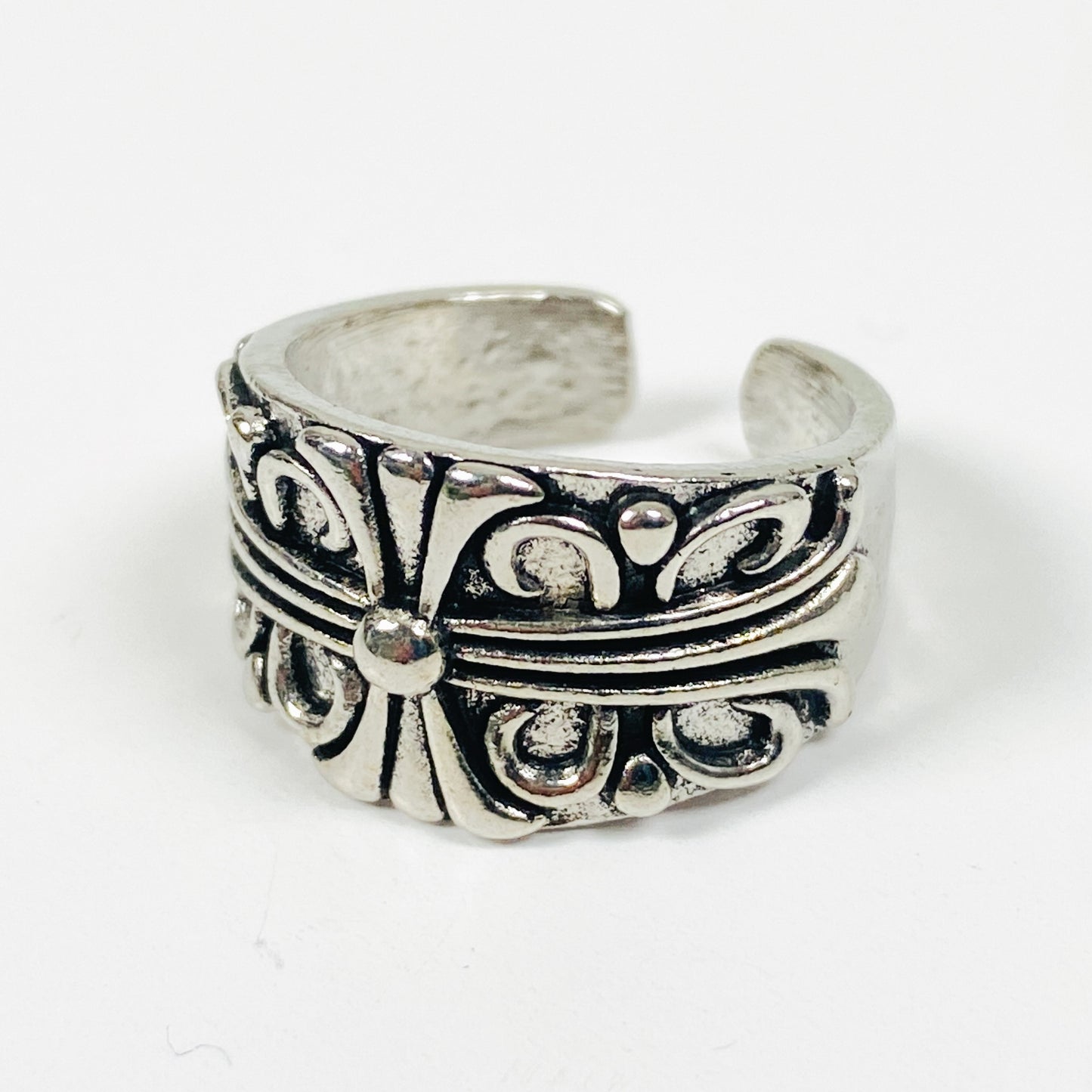 Vintage Adjustable Antique Feature Ring Silver